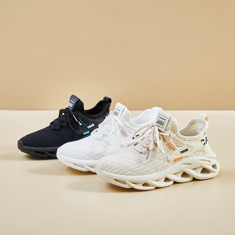 Women's Casual Platform Sneakers Breathable Knitted Mesh Walking Shoes for Women Anti-Slip Comfortable Workout Running Shoes Lace-Up Tennis Sneakers