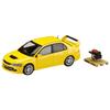 HJ64 1/64 Mitsubishi Lancer Evolution 9 GSR with Engine Display Model, Yellow Solid, Finished Product