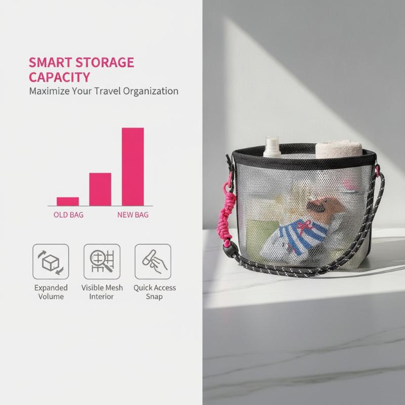 Large Capacity Drawstring Shower Storage Bag Portable Beach Swimming Toiletry Bath Cosmetic Makeup Bag