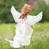 Halloween LED Angel Wing Light Up Angel Feather Wings with Elastic Straps Fairy Cupid Wings Cosplay Costume for Kids Girls Women
