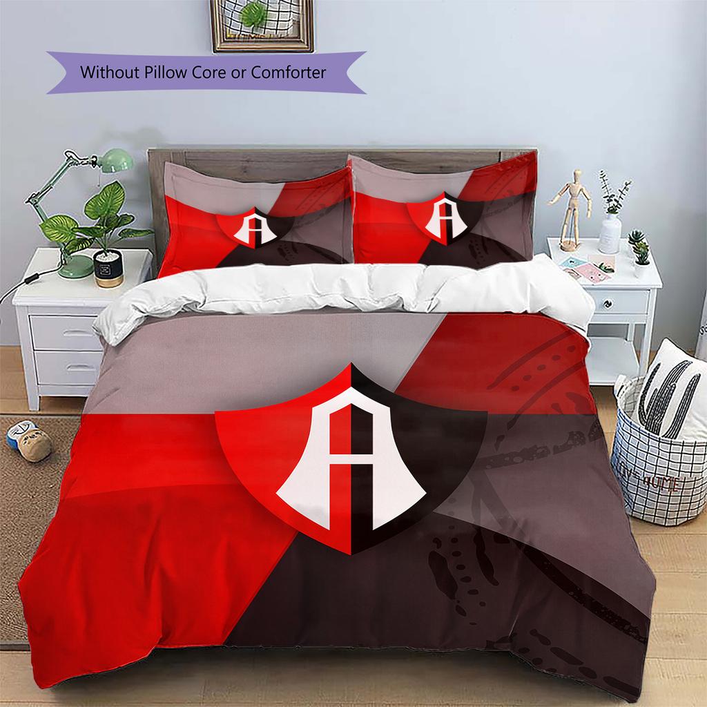 Atlas Football Club Pattern Bedding Quilt Set Home Decoration Gift (1 * duvet cover + 2 * pillowcase without core)