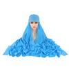 Women's Solid Color Hijab Scarf & Cotton Baseball Cap 2-Piece Set Chiffon Headscarf with Adjustable Cap Fashionable Hijab Combo