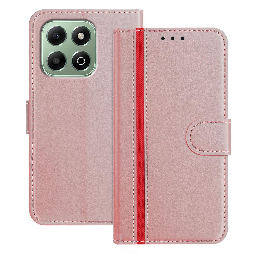 For Honor X6b 4G Phone Cases Wallet Stand Color Splicing Leather Cover with Magnetic Clasp