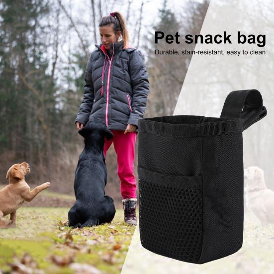 Pet Snack Bag Portable Dog Treat Bag with Mesh Pocket Oxford Cloth