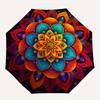Vibrant Mandala Wall Art: Colorful Circular Decor for Any SpaceUmbrella, Portable 3-Fold Compact Umbrella,Christmas Gift ES573