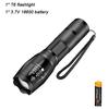 High Power T6 LED Flashlights Camping Torch 5 Light Modes Zoom Light Aluminum Alloys Waterproof Material External 18650 Battery