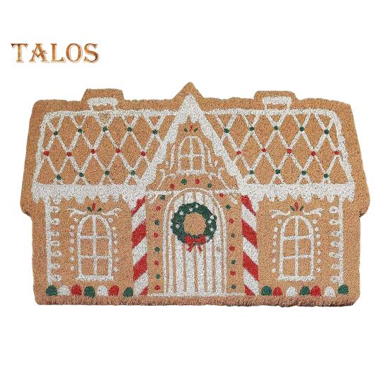 

Рождественский коврик в форме мультяшного домика, утолщенный, с большой водопоглощающей способностью, коврик для ванной комнаты, праздничное украшение, входной коврик для дома и улицы 50x80cm