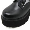 Gdgydh Women Punk Boots PU Leather Embroidered Spider Web Design Shoes Cool Retro Chunky Wedges Platform Boots Lace Up