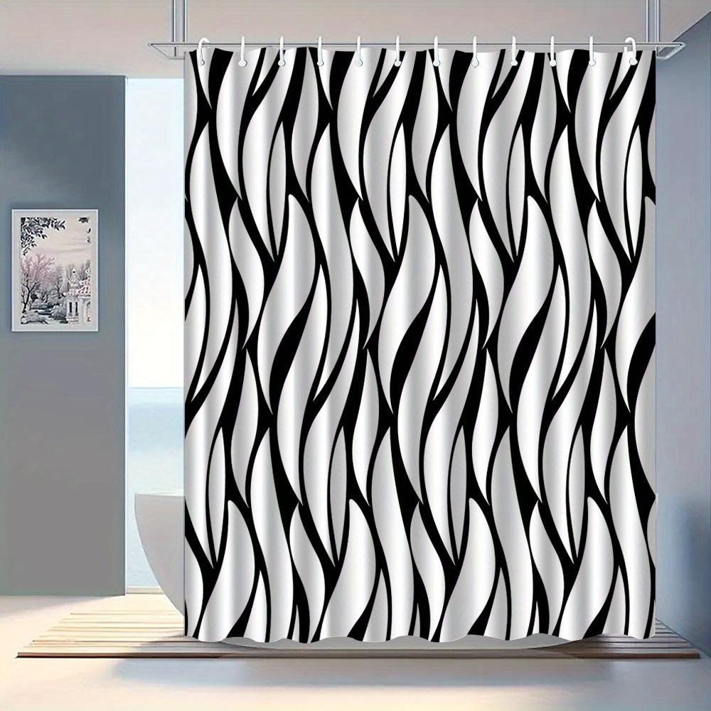Zebra Print Shower Curtain Black White Animal Pattern Bathroom Decor Waterproof Curtains Modern Home Style