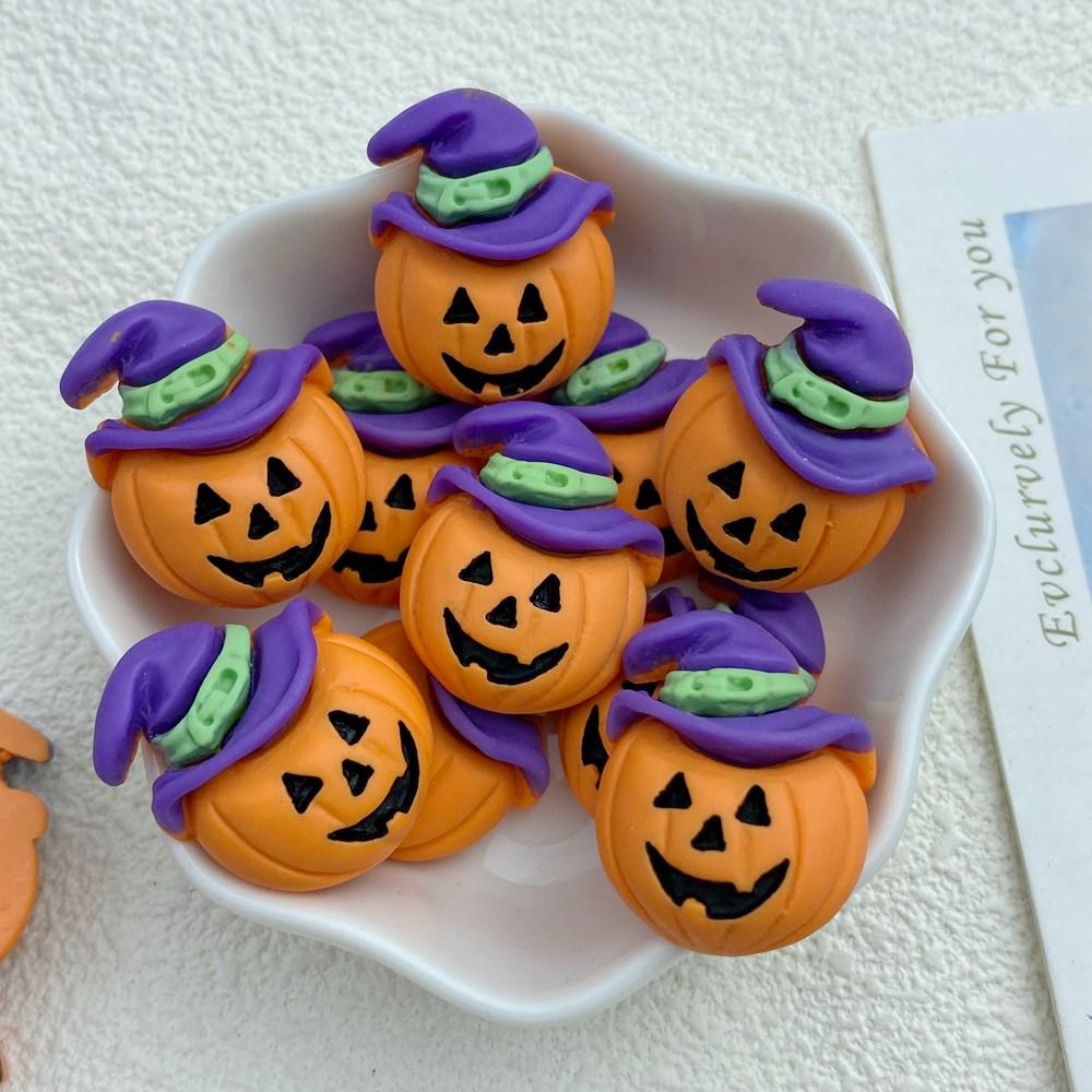 10Pcs New Cute Resin Halloween Ghosts Series Flat Back Parts Embellishments For Hair Bows Accessories
