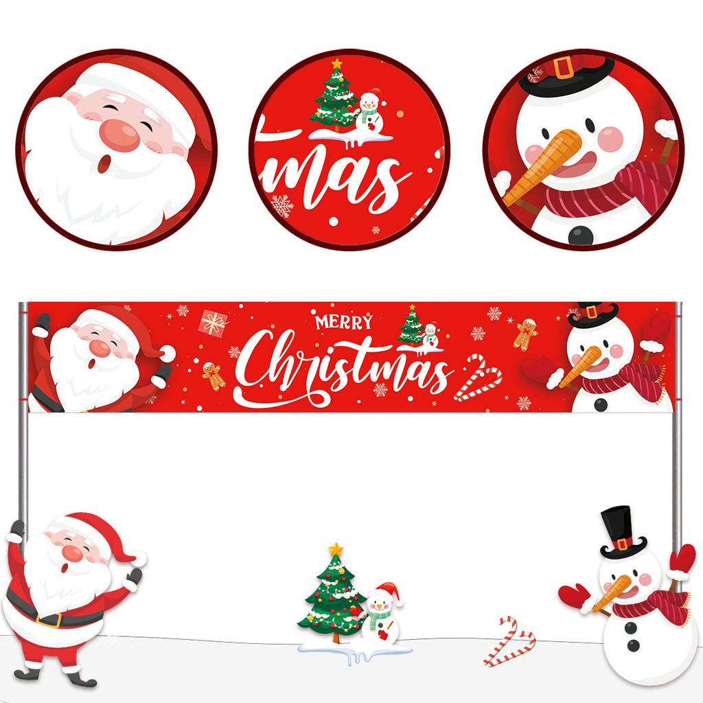 Christmas Outdoor Banner Flag Merry Christmas Decor 2024 Xmas Ornaments Gifts Navidad Noel Natal Happy New Year 2024 Home Decor