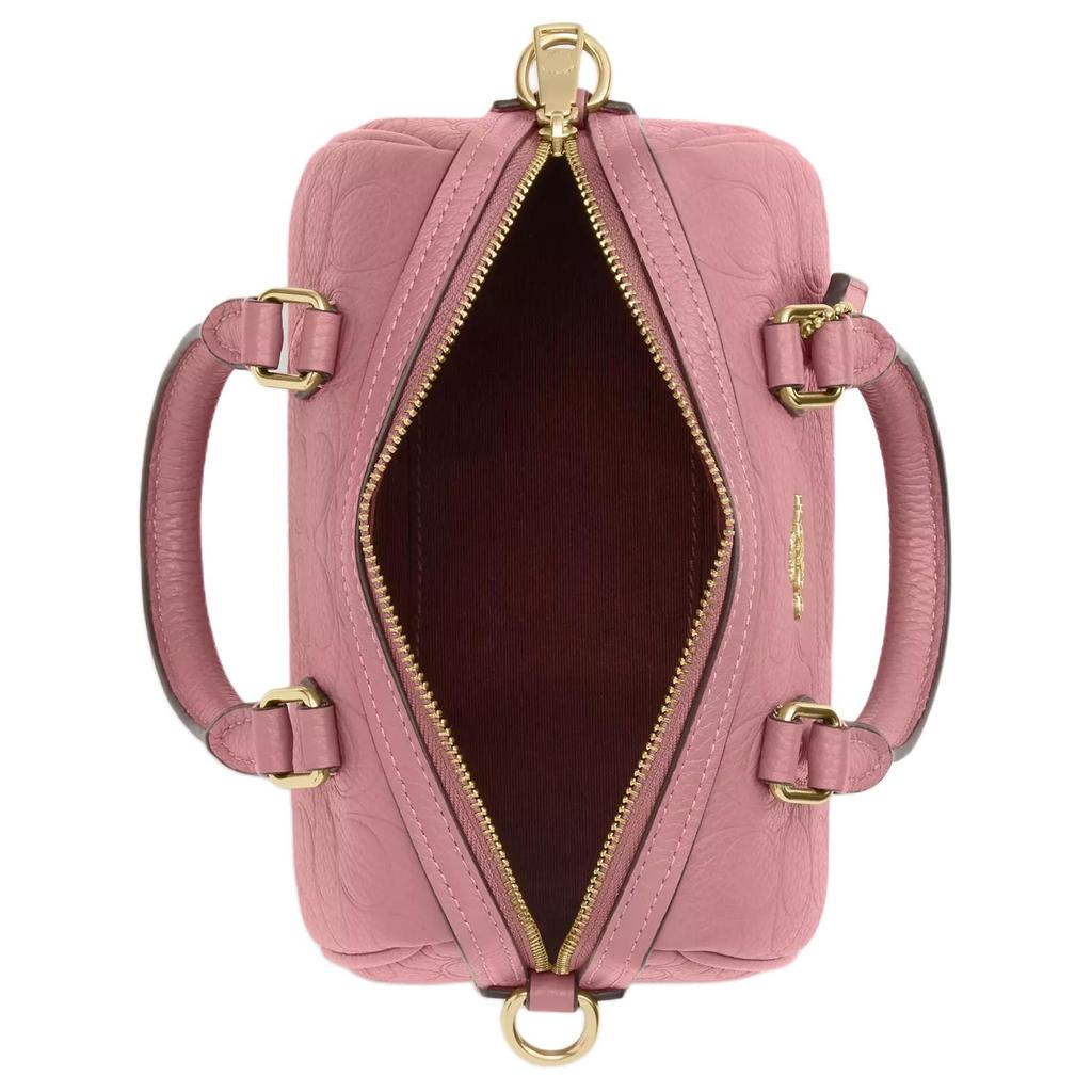 COACH Rowan Pebbled Leather Boston Bag, One Shoulder Handbag Mini Women's Pink CCF28-IMPEO