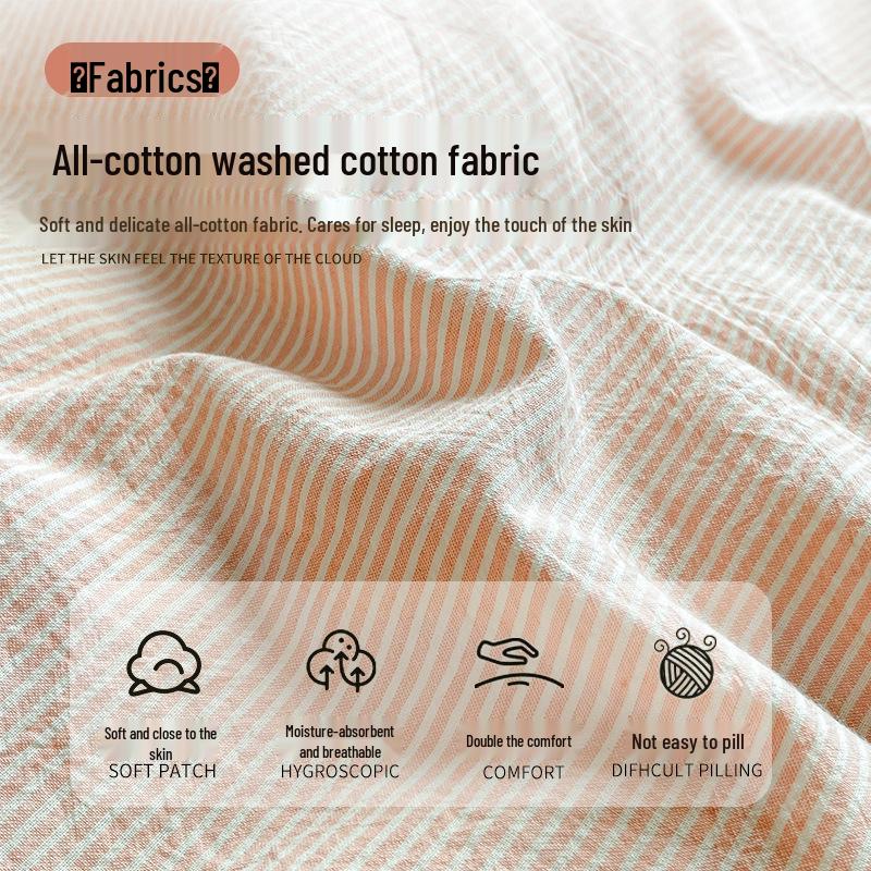 Minimalist 2025 Style Pure Cotton Bedding Set: Includes Duvet Cover, Fitted Sheet, and Pillowcases for Winter.