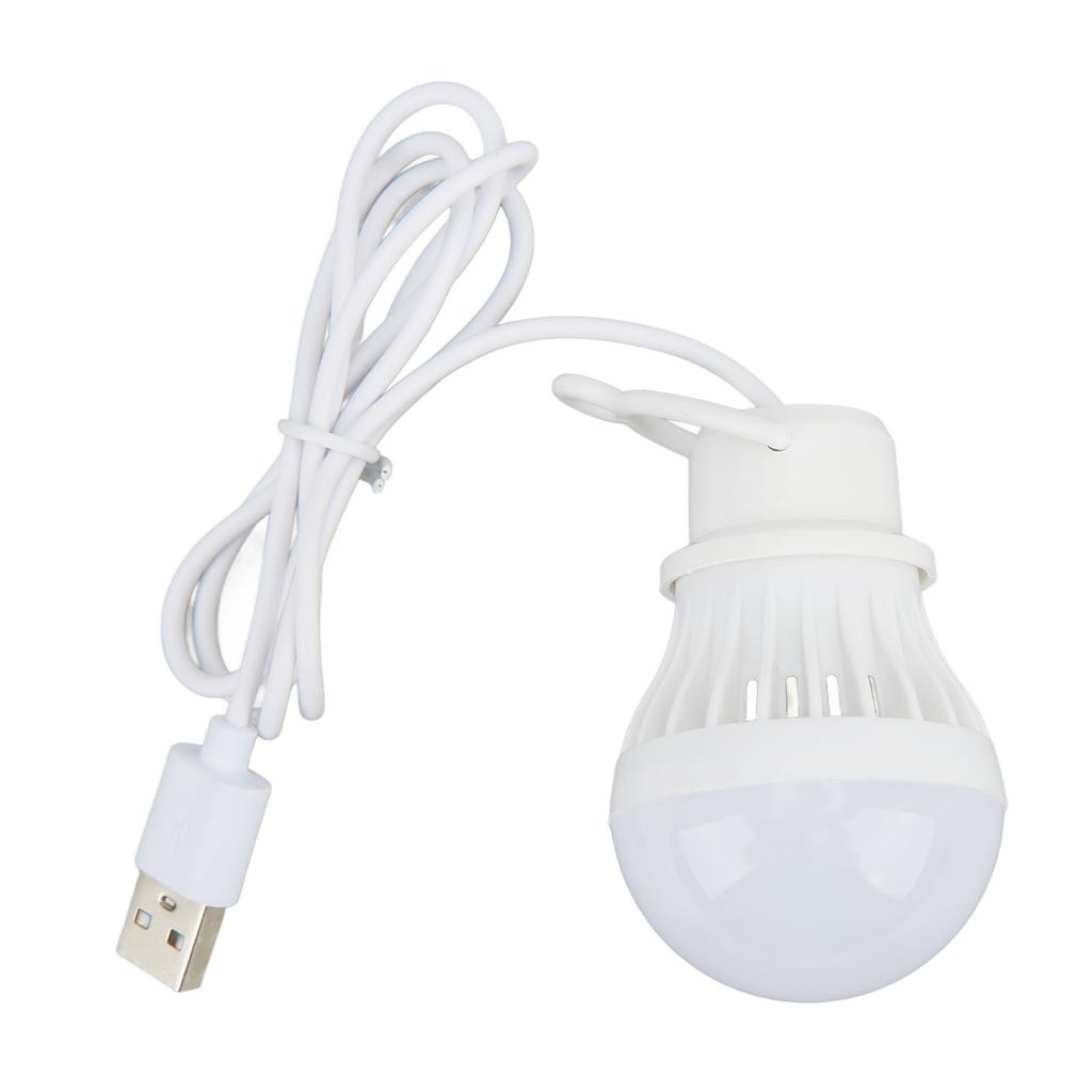Camping LED Light Bulb Energy Saving USB Light Bulb with Hook for Outdoor Tent Hiking Party