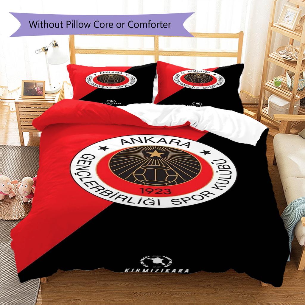 Gençlerbirliği Pattern Bedding Set Quilt Cover Pillowcase Home Decor Gift (1 * Duvet Cover + 2 * Pillowcase, Without Core)