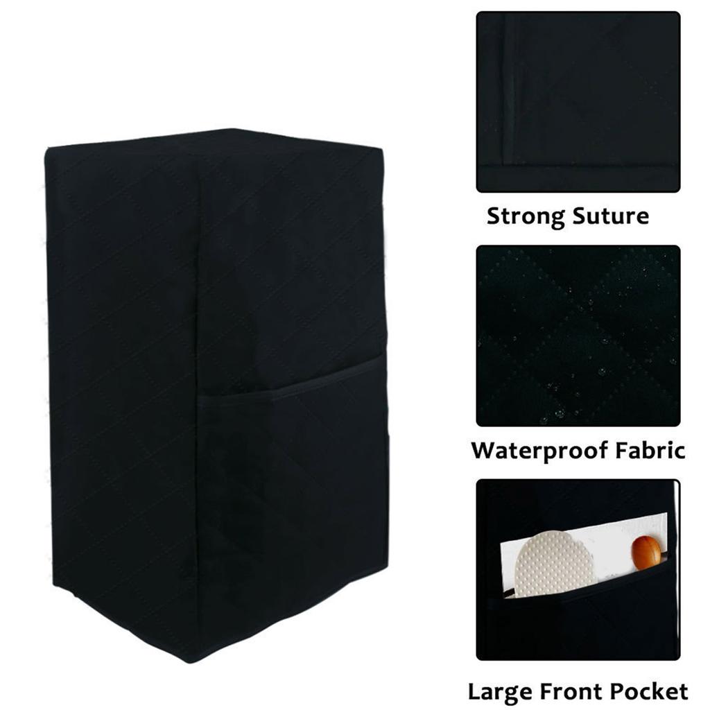Quiet Juicer And Blender Protective Cover with Storage Pocket Dustproof Black Quilted Fabric Kitchen Appliance Protector