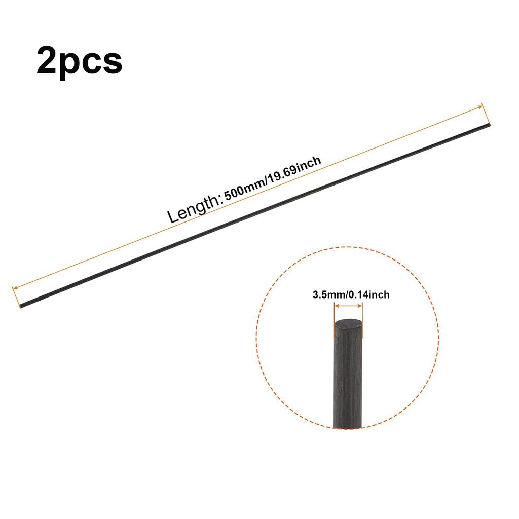 1-10pz Barra in Fibra di Vetro Nera Diametro 0,8mm/1mm/1,5mm/2mm/2,5mm/3,0mm-8mm Materiale Isolante Solidi Asta in Fibra di Vetro Lunghezza 500mm