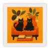Punch Neddle Kit Black Cat Bat Embroidery Needle Kit with Frame Handcraft Sewing Set Diy Craft Gift for Halloween 25x25cm New
