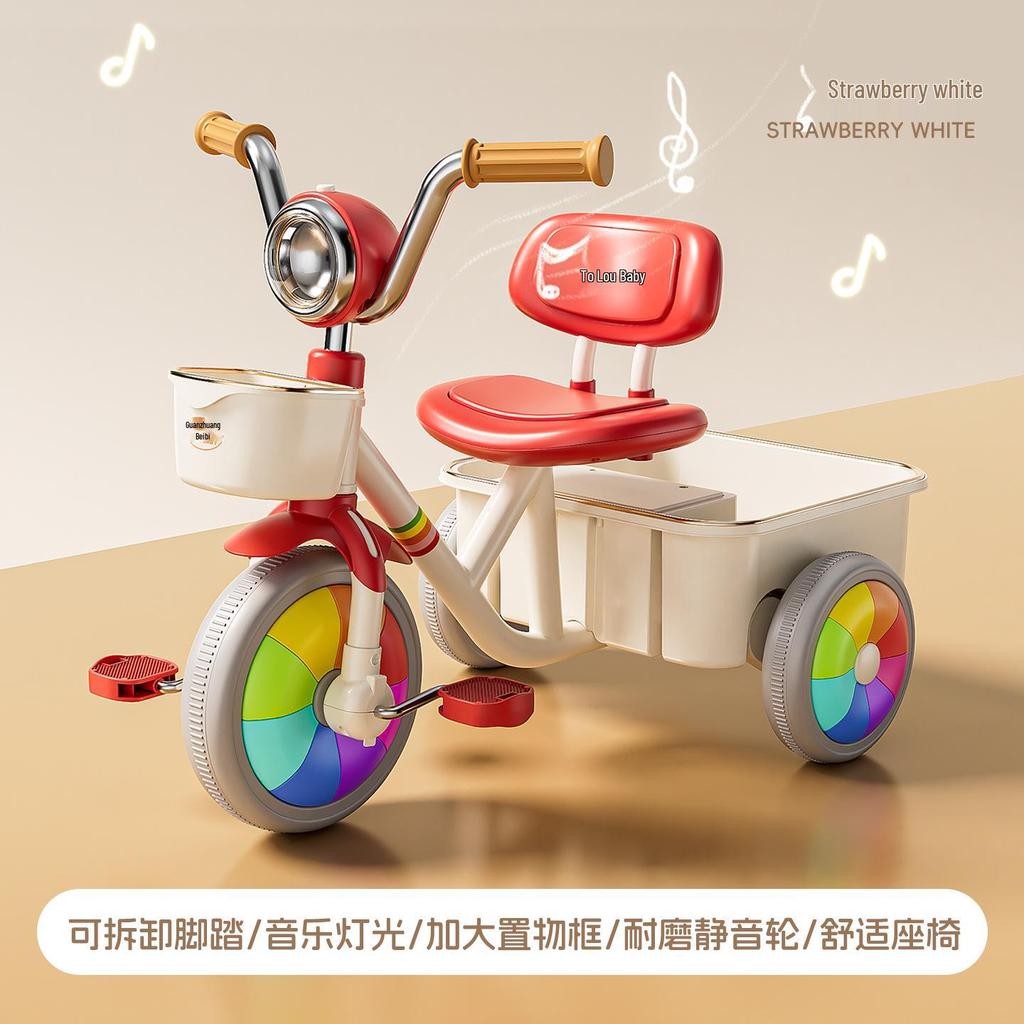 Children's Pedal Tricycle with Lights & Music for Ages 2-5