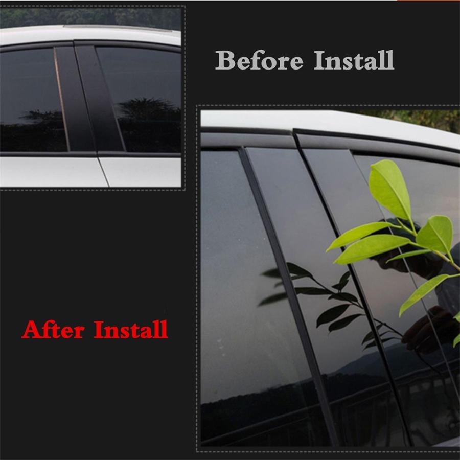 10Pcs/Set Glossy Black Pillar Posts Door Trim For Dodge Grand Caravan 2008-2020