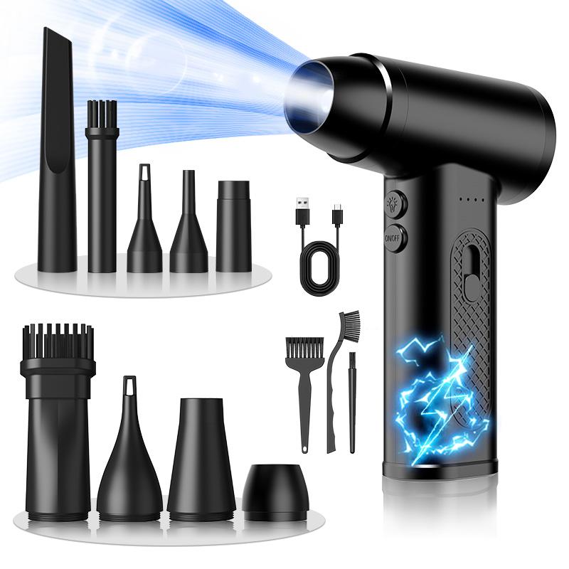 Wireless Air Duster 110000RPM Dust Blowing Gun USB Cordless Compressed Air Blower Keyboard Car Vacuum Cleaners For Detailing