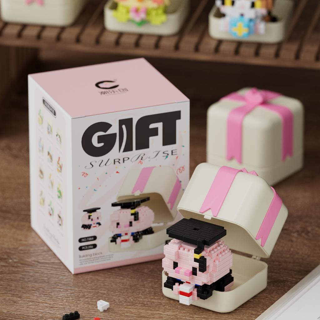 Animal Gift Box Series Desktop Decoration Holiday Gift-Halloween/Thanksgiving/Christmas Gift