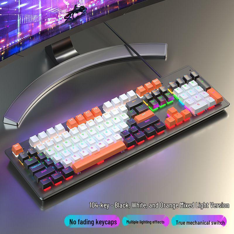 87/104 Key Mechanical Keyboard with Blue, Black, Red, Brown Switches for Gaming and Typing - Wired Universal for Desktop/Laptop