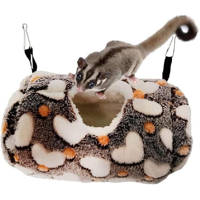 Litewoo Sugar Glider Sleeping Pouch Small Animal Hammock, Hanging Bed Warm Cotton Nest for Rat Hamster Gerbil Sugar Glider Chinchilla Squirrel Guinea