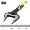 6-12 Inch Adjustable Wrench Wide Jaw Opening Wrench with Rubber Anti-slip grip for Automotive Plumbing and Household Repairs