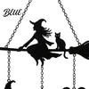 Holiday Party Supplies Halloween Witch Broom Wind Chime, Decorative Hanging Iron Chime Metal Bell for Indoor Outdoor Garden Patio Porch