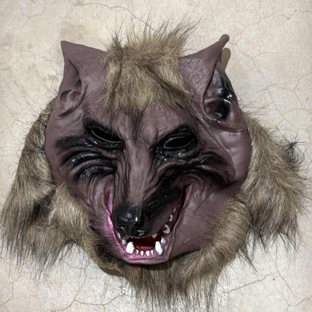 Costume Accessories Latex Werewolf Mask Realistic Faux-fur Furry Monster Claws Textured Odorless Scary Wolf Headwear Photoshoot