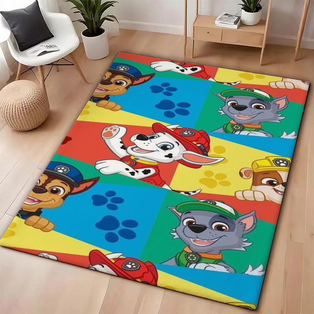 Happy Paw Patrol Pups Theme Rug Thick Nonslip Carpet For Hallway Balcony Study Home Decor Christmas Gift
