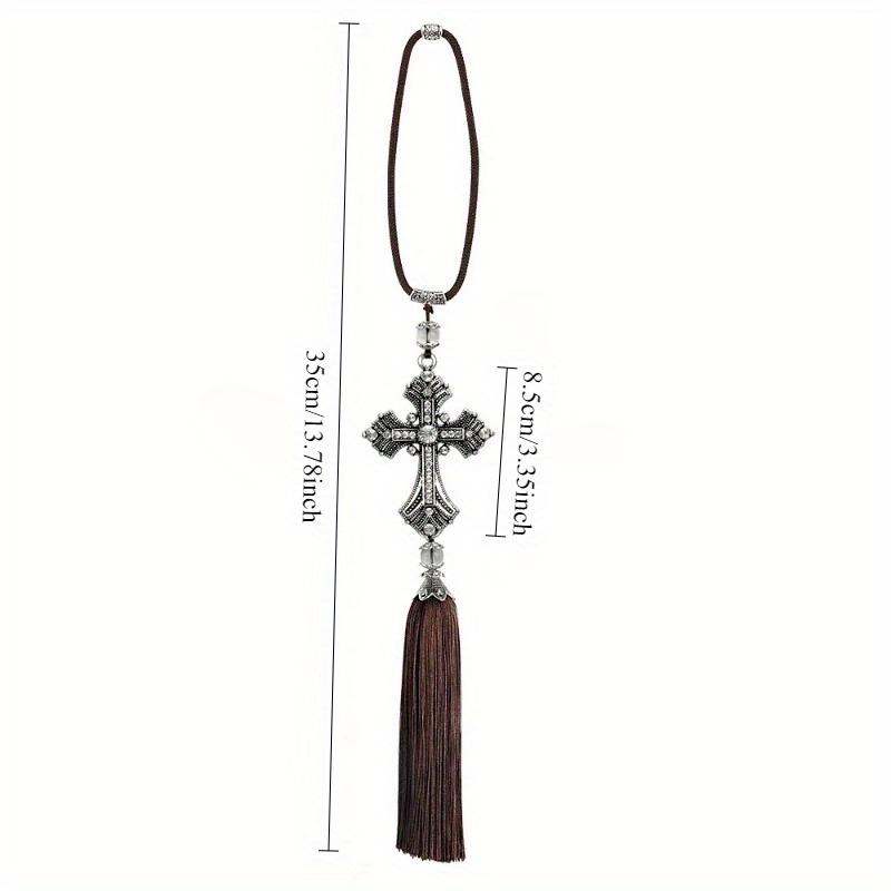 1Pc Cross Pendant with Sparkling Rhinestone Hanging Ornament for Vehicle Interior Decoration Auto Decoration Hanging Automobiles Rear