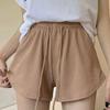 Women's High Waist Waffle Shorts - Summer Casual and Loose Fit Fitness Pants