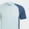 Adidas Color Block Quick Dry Crew Neck T-Shirt Men Tops Blue HZ9688