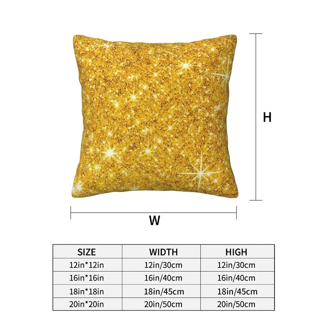 Glitter Gold 2 Pcs Square Pillowcase Pillow Cover Cushion Decor Comfort Throw Pillow For Home Living Room