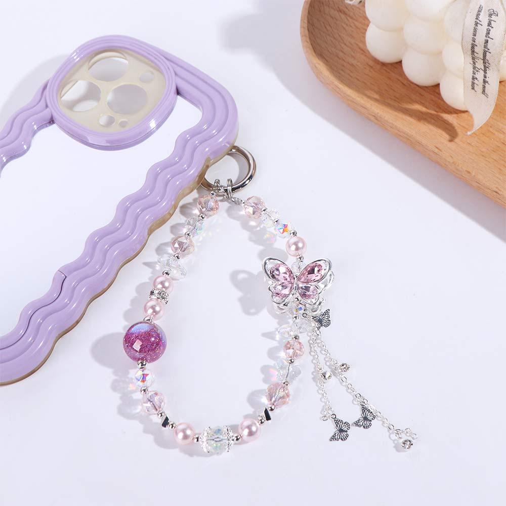 Tassel Mobile Phone Lanyard Anti-lost Girls Phone Pendant Butterfly Phone Chain  Christmas Gifts