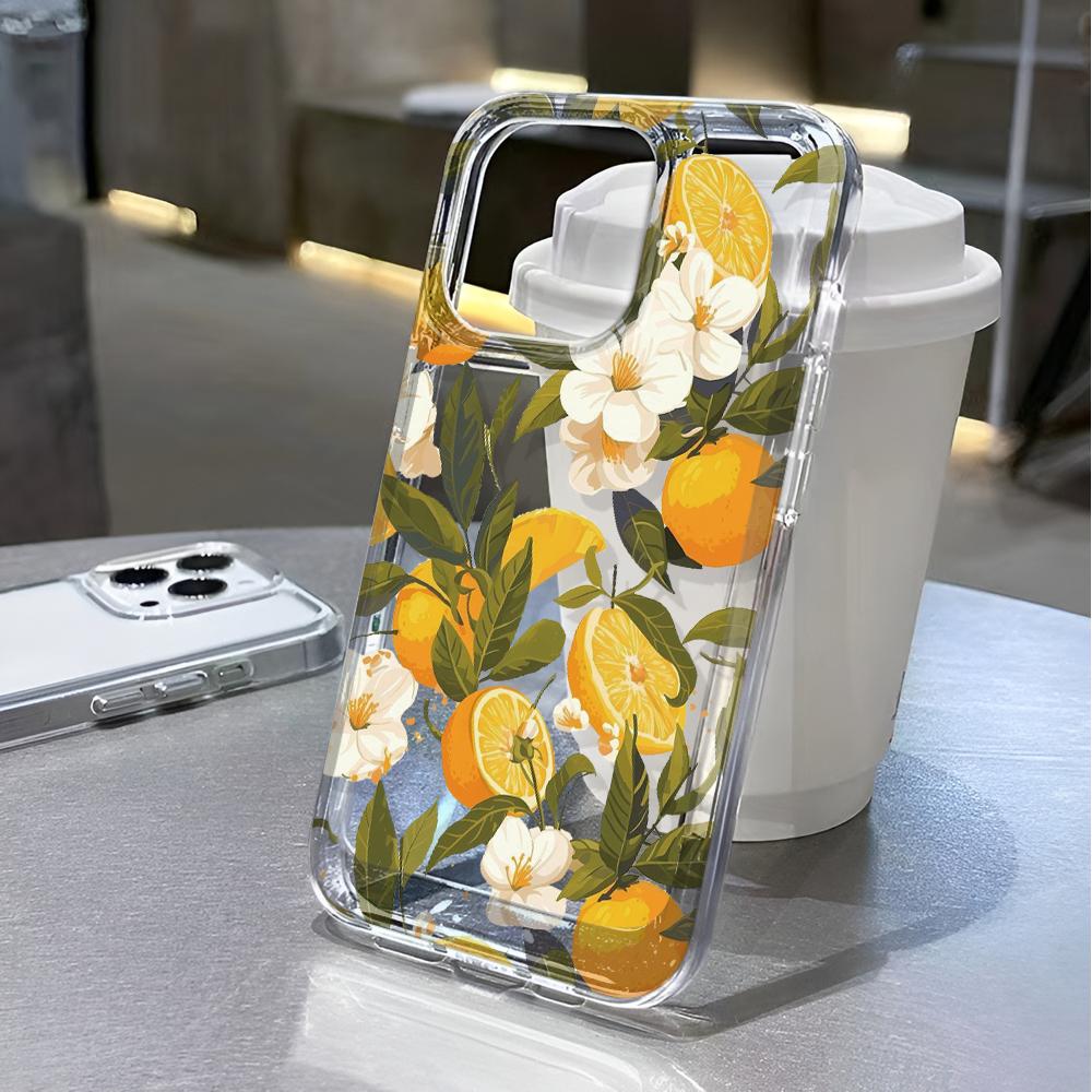 Huahua Navel Orange Phone Case For Iphone 16 15 14 13 12 11 Pro Max Shockproof Transparent Back Cover 17 Air 16 15 14 Plus