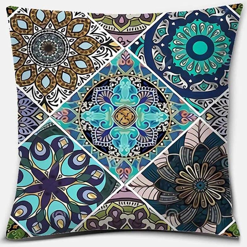 Mandala Series Pattern Pillowcase Square  Home Office Furnishing
