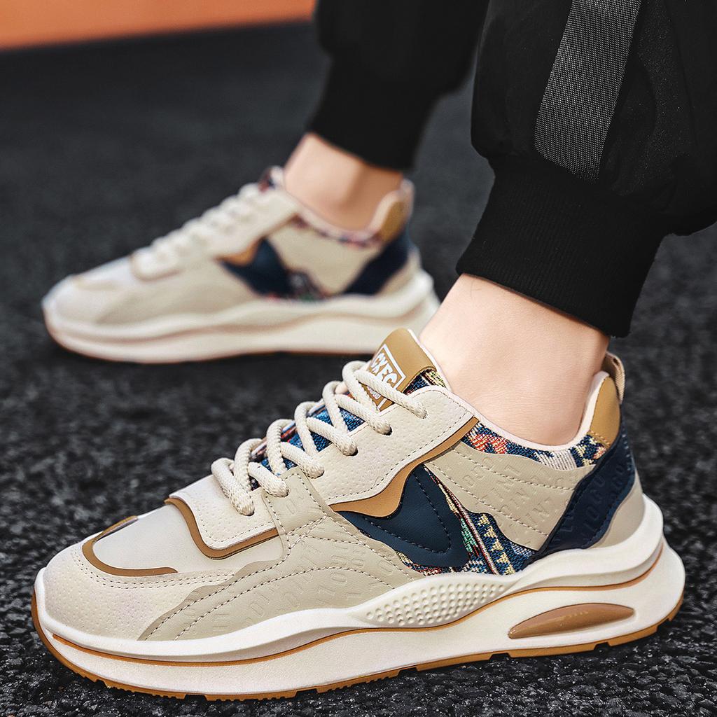 2025 Frühling Neue Herrenschuhe Rutschfest Abriebfest Lässig Sportschuhe, Farblich Passende Tägliche Low-Top Schnürschuhe