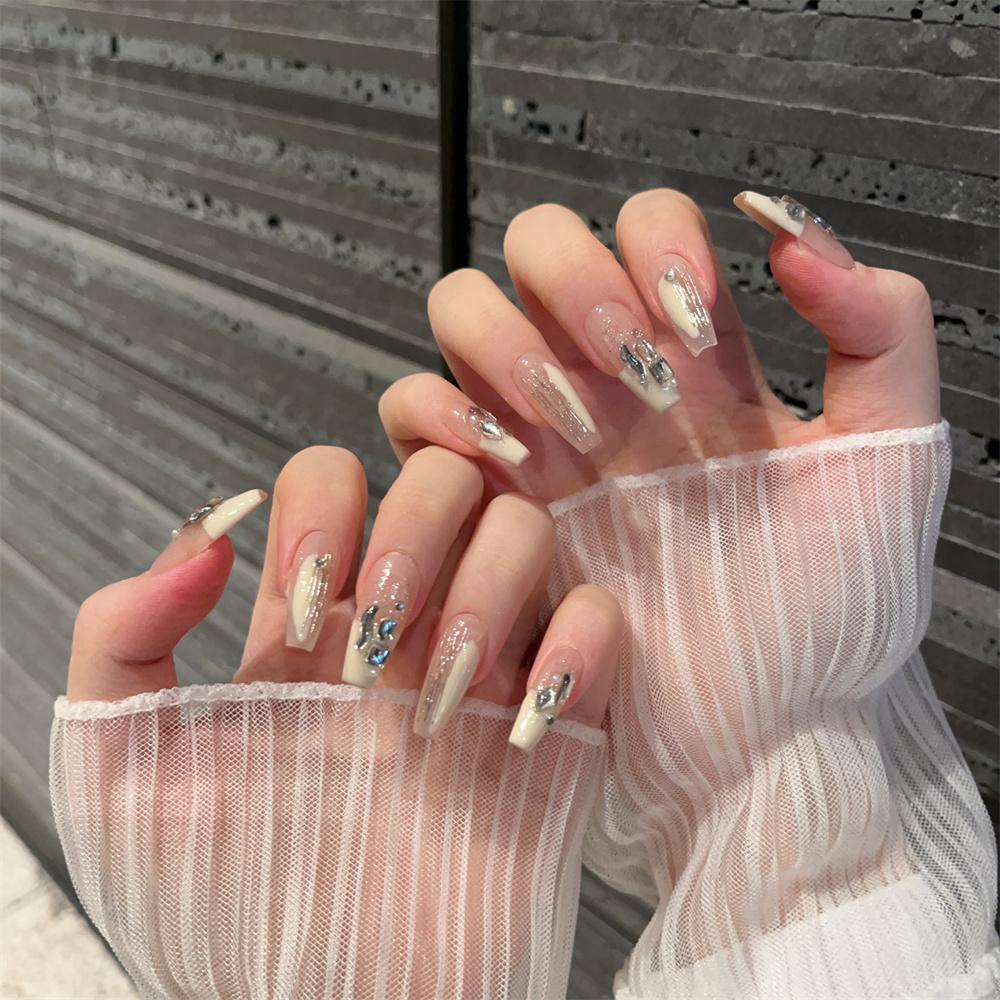 

Стразы Французские Типсы Стразы Пресс-на Ногтях Блестящие Ногти Хромированные Ногти XS:(14,10,11,10,8)mm