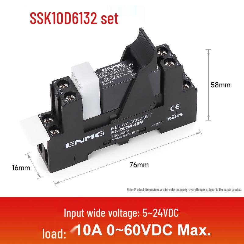 Enjue DIN Rail Solid State Relay SSK10D6132: DC Control 5~24V, AC 220V