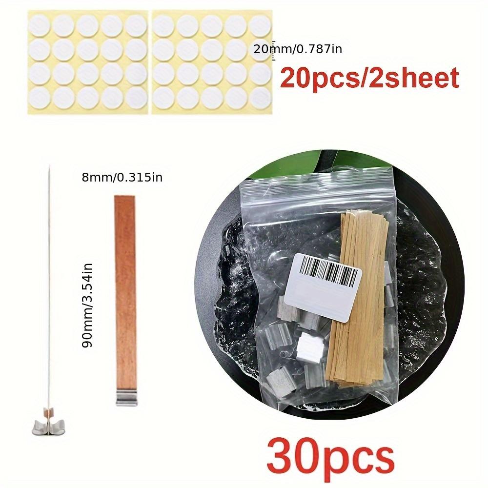 

50 шт. Набор для изготовления свечей, высококачественный деревянный фитиль для свечей с зажимом, основа для поделок, плетеный парафиновый воск, горящий бездымный фитиль, наклейки A
