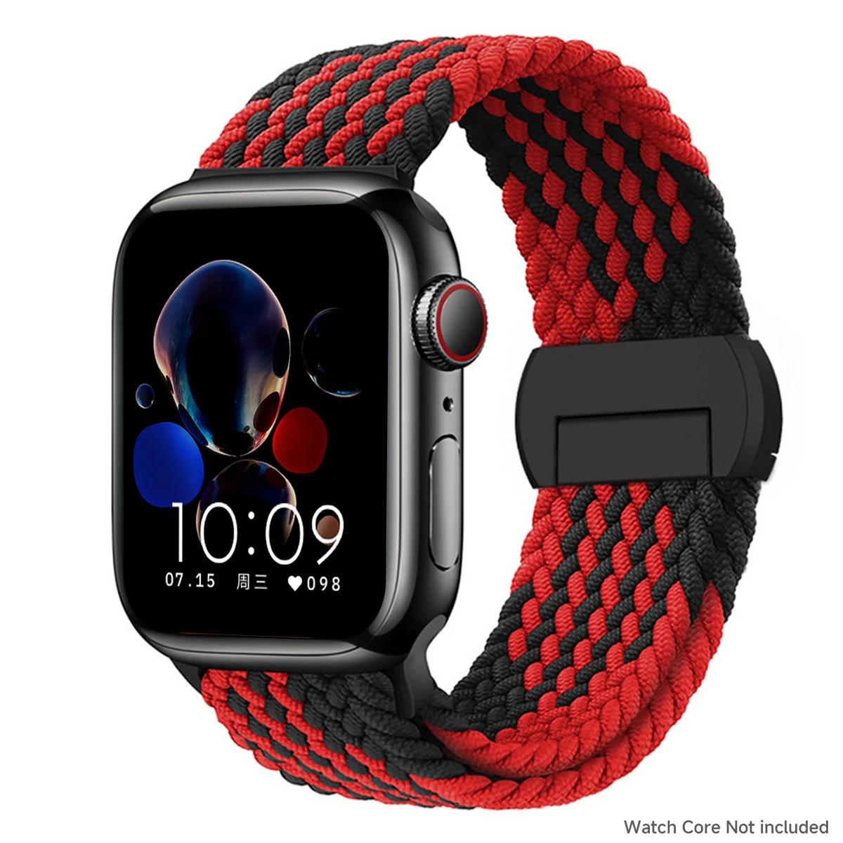 

Braided Band For Apple Watch Straps 40 44 46 42 49 45mm 41mm 38mm magnetic Bracelet IWatch Series 10 9 8 SE 7 6 Ultra 2 bands S10-42mm 38 40 41mm