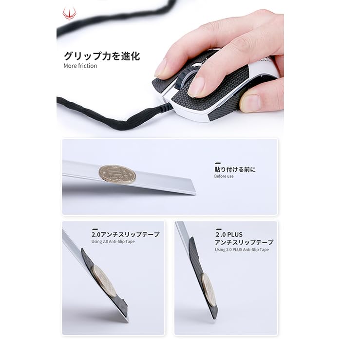 [Verbesserter GripAusgezeichnete Saugfähigkeit] Hotline Games 2.0 PLUS Maus-Grip-Tape für Razer Viper V3 Pro, Rutschfestes Tape für Gaming-Mäuse, Vorgeschnitten, 1 Packung