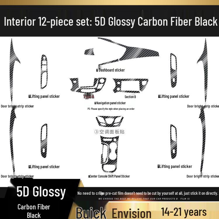 Frosted Glitter Anti-Scratch Film for Buick Envision Console Decoration