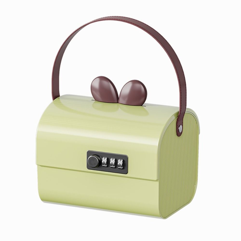 Large Capacity Bunny Ears Storage Box Multi-functional Cartoon Design Kids Savings Box Lockable Feature Plastic Material