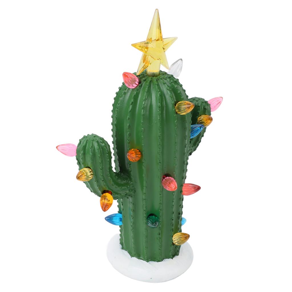 Kaktus-Nachtlicht, leuchtende dekorative Tischlampe aus Kunstharz für Zuhause, Nachttisch oder Büro, Grün