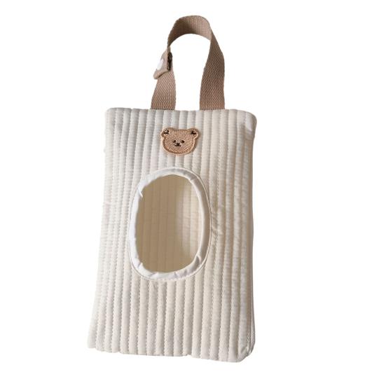 

Стьобаний тримач для серветок Портативна сумочка для дитячих вологих серветок Милий візерунок із тваринами Дорожня сумочка для вологих серветок Підвісна сумка для підгузків та серветок для автомобіля Дитячого візка Bear білий
