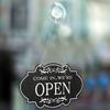 Rustic Business Sign Wooden Open And Closed Sign Double Sided Vintage Open Sign with Rope for Coffee Shop Restaurant Bar